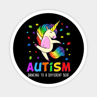 Autism awareness Dabbing unicorn puzzle piece kids Magnet